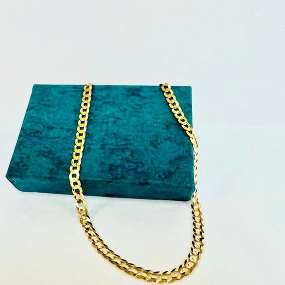 14K Yellow Gold Cuban Link Chain Anklet Bracelet 10" foot Bracelet for Womens - Picture 5 of 10